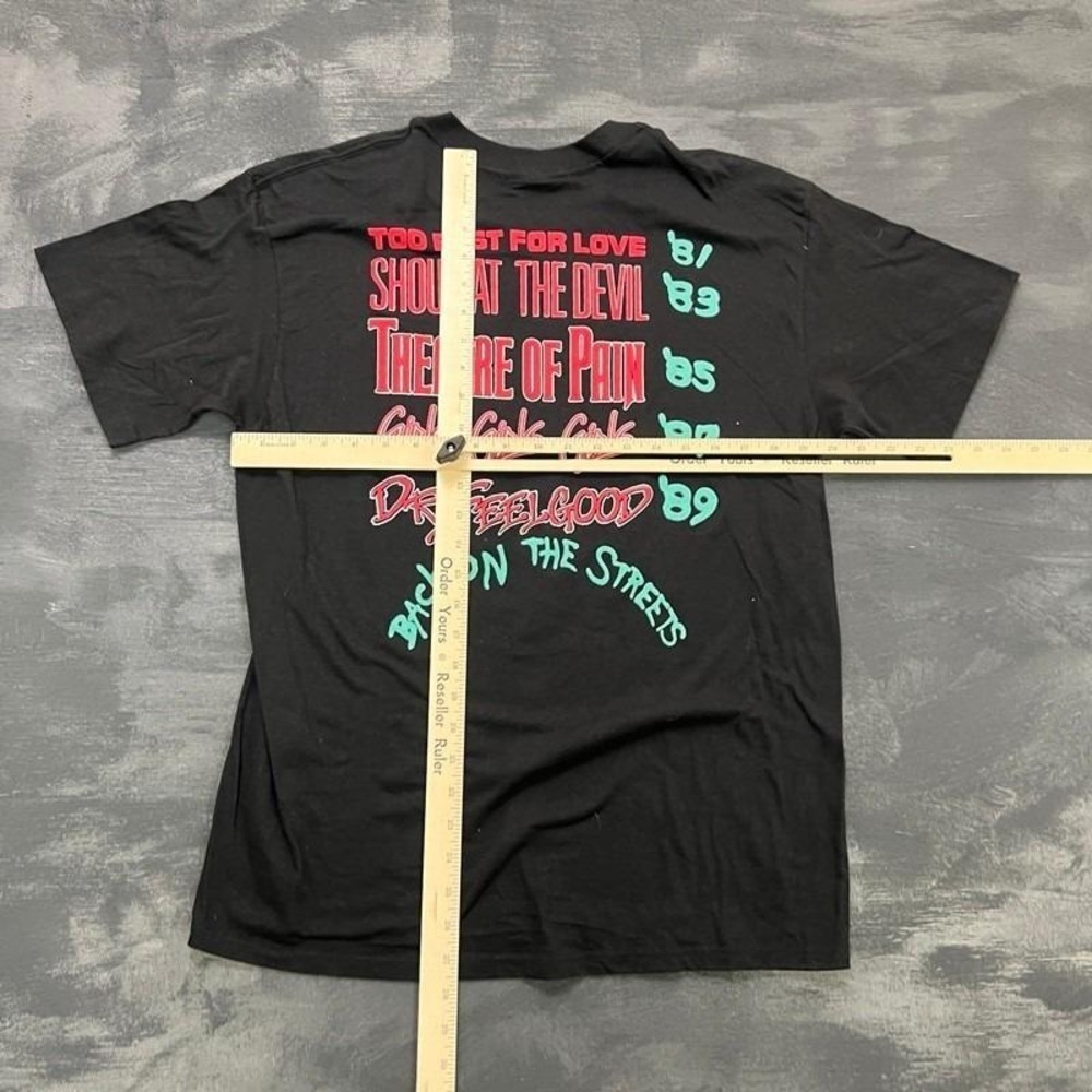 Vintage Motley Crue Shirt Mens XL Black 1989 Tour - Picture 7 of 10